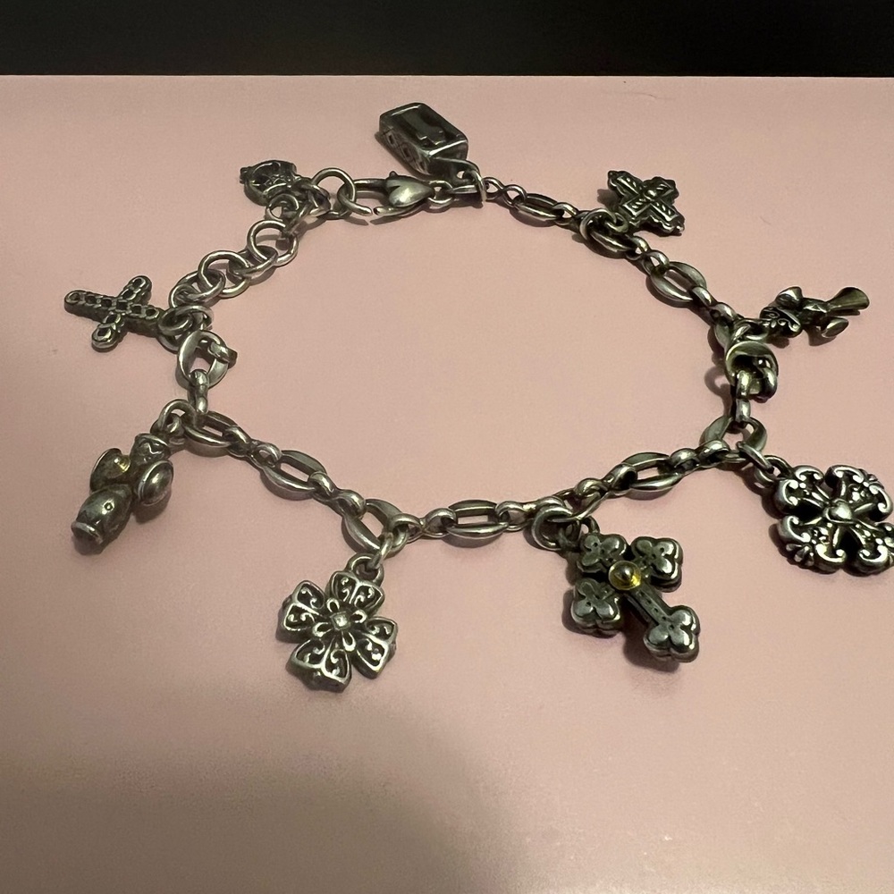 Silver Cross Charm Bracelet